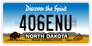 406ENU  license plate in ND