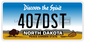 407DST  license plate in ND