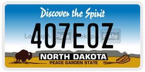 407EOZ  license plate in ND