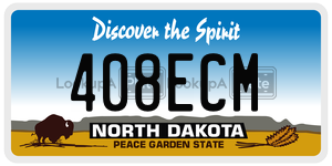 408ECM  license plate in ND