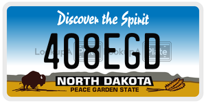 408EGD  license plate in ND
