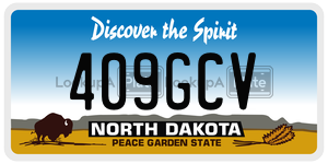 409GCV  license plate in ND
