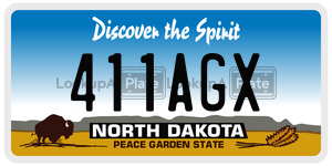 411AGX  license plate in ND