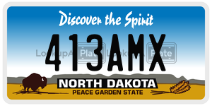 413AMX  license plate in ND