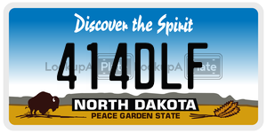 414DLF  license plate in ND