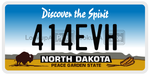 414EVH  license plate in ND
