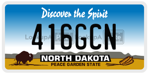 416GCN  license plate in ND