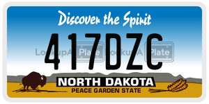 417DZC  license plate in ND