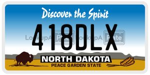 418DLX  license plate in ND