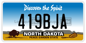 419BJA  license plate in ND