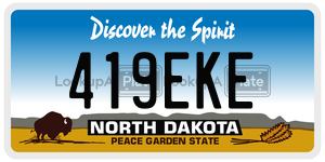 419EKE  license plate in ND