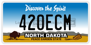 420ECM  license plate in ND