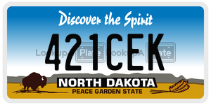 421CEK  license plate in ND