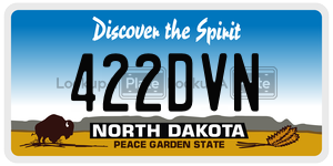 422DVN  license plate in ND
