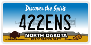 422ENS license plate in North Dakota