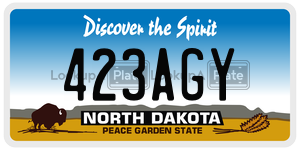 423AGY  license plate in ND