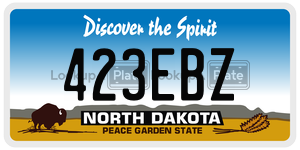 423EBZ  license plate in ND