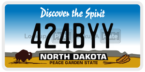 424BYY  license plate in ND
