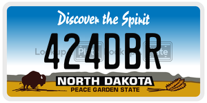424DBR  license plate in ND