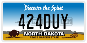 424DUY  license plate in ND