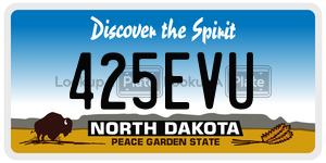 425EVU  license plate in ND