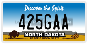 425GAA  license plate in ND