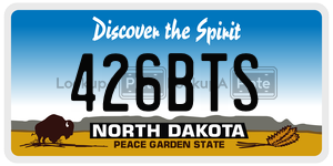 426BTS  license plate in ND
