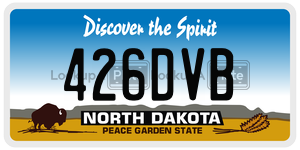 426DVB  license plate in ND