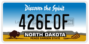 426EOF  license plate in ND