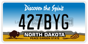 427BYG  license plate in ND