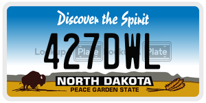 427DWL  license plate in ND