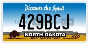 429BCJ  license plate in ND