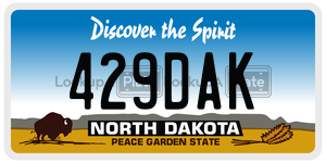 429DAK  license plate in ND