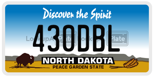 430DBL  license plate in ND