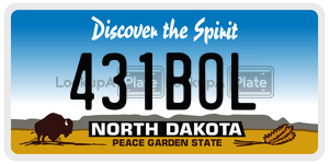 431BOL  license plate in ND