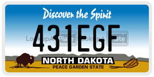 431EGF  license plate in ND