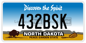 432BSK  license plate in ND