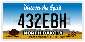 432EBH  license plate in ND