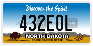 432EOL  license plate in ND