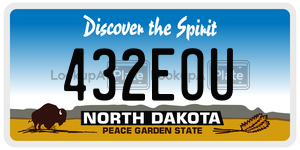 432EOU  license plate in ND
