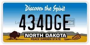 434DGE  license plate in ND