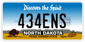434ENS  license plate in ND
