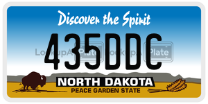 435DDC  license plate in ND