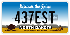 437EST  license plate in ND