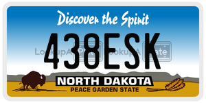 438ESK  license plate in ND
