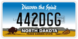 442DGG license plate in North Dakota