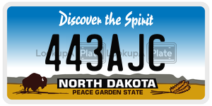 443AJC  license plate in ND