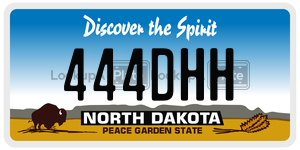444DHH  license plate in ND