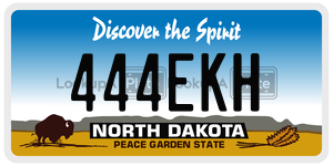 444EKH  license plate in ND