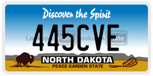 445CVE  license plate in ND